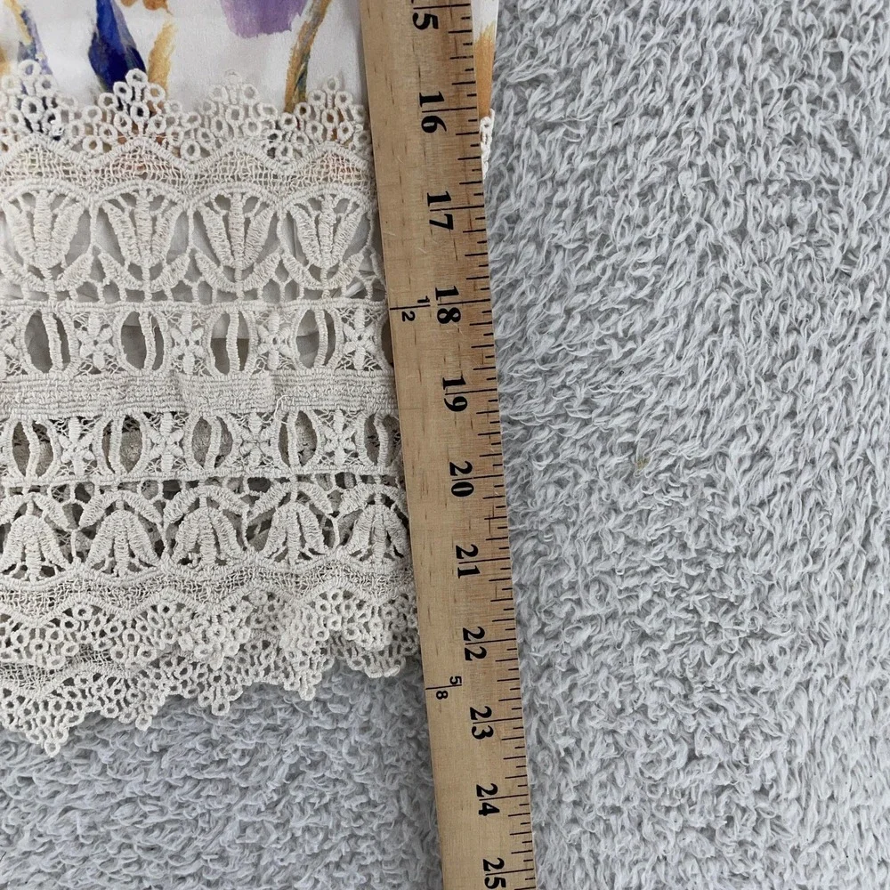Anthropologie SAMPLE Boho Lace Crochet Floral Skirt Womens S Smocked Waist Lined